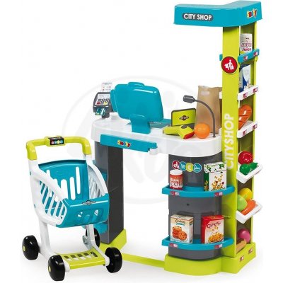 Smoby Obchod City Shop modro-zelený – Zboží Mobilmania