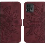 Vsechnonamobil 53890 ART SUN FLOWER Peněženkové pouzdro s řemínkem Motorola Moto G72 bordó – Zboží Živě