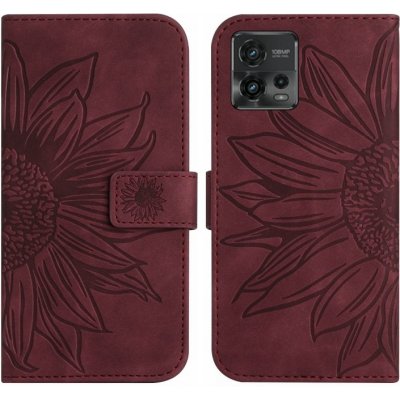Vsechnonamobil 53890 ART SUN FLOWER Peněženkové pouzdro s řemínkem Motorola Moto G72 bordó – Zboží Živě