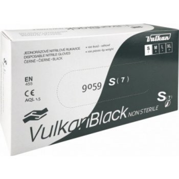 VulkanBlack černé bezprašné nitrilové 100 ks