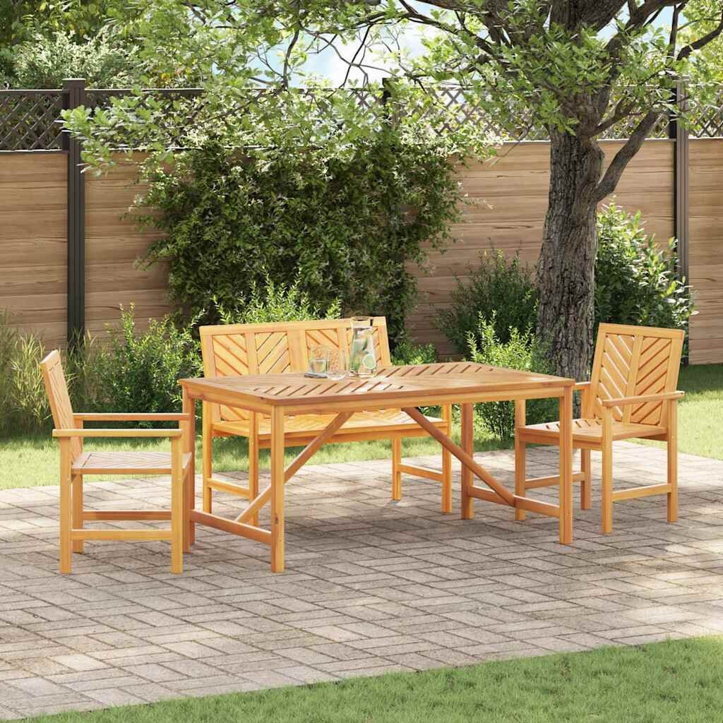 OMAXI 689353 Zahradní jídelní souprava 4 pcs Hnědá masivní akáciové dřevo