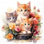 Ambiente Europe BV Ubrousek 33x33cm Koťata v košíku – Zboží Mobilmania