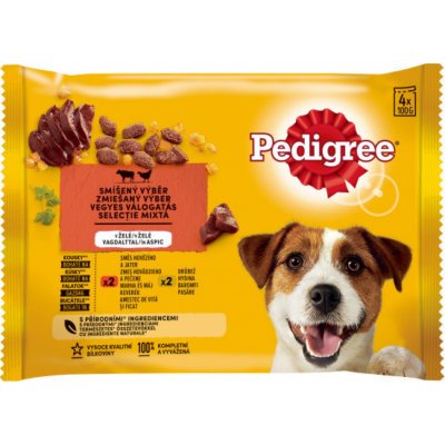 Pedigree Adult hovězí drůbeží v želé 4 x 100 g – Zboží Mobilmania