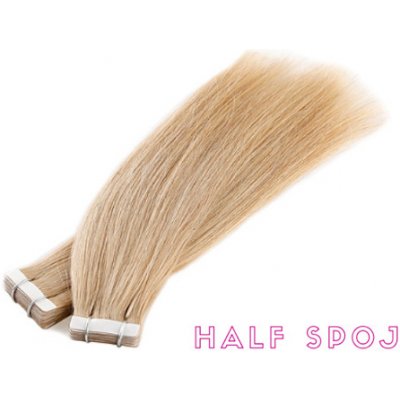 Vlasové PU pásky HALF poloviční tape in na prodlužování vlasů 40cm 18 nejsvětlejší hnědá – Zboží Mobilmania