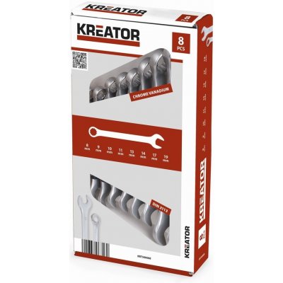 KREATOR KRT500008 - Sada klíčů očko/otevřený 8-19mm 8ks – Hledejceny.cz