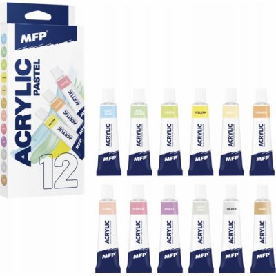 akrylové barvy set pastel+metal 12 x 12 ml 6300392 – Zboží Dáma