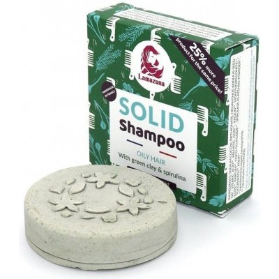 Tuhý šampon pro mastné vlasy se zeleným jílem a spirulinou Lamazuna - 70 g + prodloužená záruka na vrácení zboží do 100 dnů
