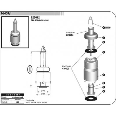 Slovplast vypouštěcí ventil T-2450/I – Zboží Mobilmania