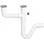 FLEXI DVOUDŘEZOVÝ SIFON PR. 60MM S ODBOČKOU NA PRAČKU Steno 11S11435 – Zboží Dáma