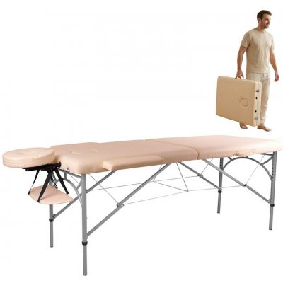 inSPORTline Tamati masážní stůl 2-dílný hliníkový černý – Zboží Dáma