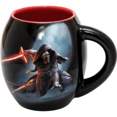 CurePink Keramický oválný hrnek Star Wars|Hvězdné války Kylo Ren černý 532 ml – Zboží Mobilmania