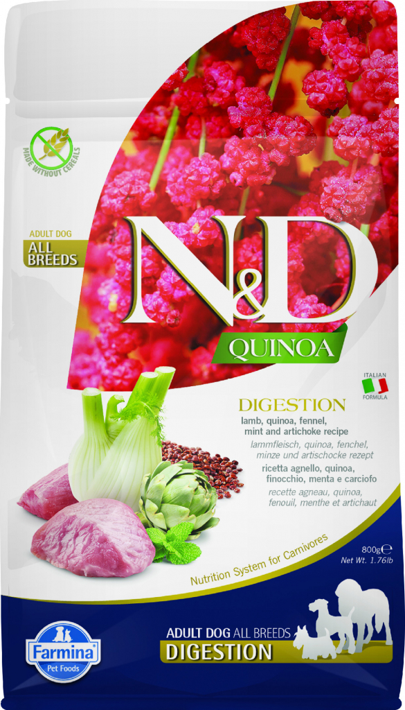 N&D Quinoa Dog Adult Digestion Grain Free Lamb & Fennel 0,8 kg