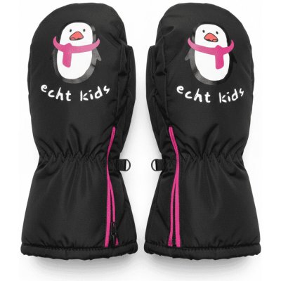 Echt Dětské palcové rukavice C063024 černorůžová – Sleviste.cz