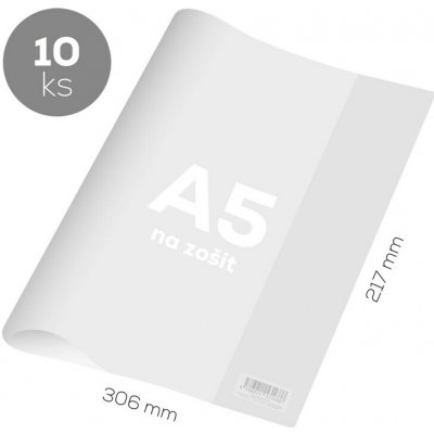 Obal na sešit A5 PVC 306x217 mm hrubý transparentní – Sleviste.cz