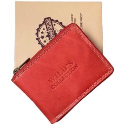 Wild´s Collection Pánská kožená peněženka se zipem red