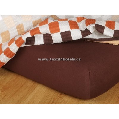 Textil 4 hotels Tmavě hnědé jersey prostěradlo TH0078 140x200