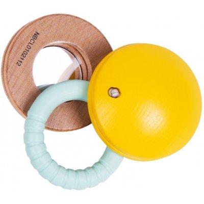 Teddies Chrastítko makronka dřevo/plast v krabičce 12x16x8cm – Zbozi.Blesk.cz