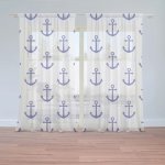 Sablio Záclony Modré kotvy: 2ks 150x250cm – Hledejceny.cz