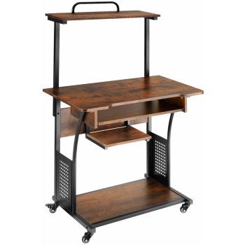 tectake 404726 psací stůl fife 80x65,5x130,5cm - industriální dřevo tmavé, rustikální