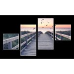 Obraz 4D čtyřdílný - 100 x 60 cm - romantisches Strandpanorama romantické pláže panorama – Hledejceny.cz