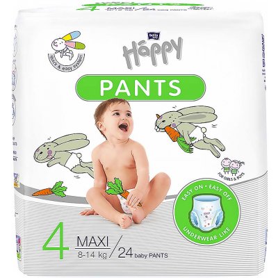 Bella Happy Pants 4 Maxi 8-14 kg 24 ks od 215 Kč - Heureka.cz