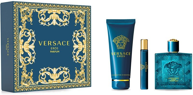 Versace Eros EDP 100 ml + parfémovaný sprchový gel 150 ml + cestovní sprej 10 ml