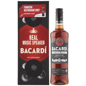 Bacardi Carta Negra 40% 0,7 l music speaker (dárkové balení)