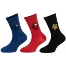 Among Us ponožky modré, červené a černé