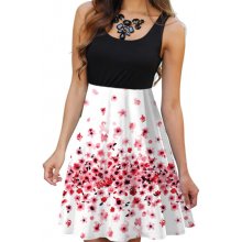 CHM dámské letní šaty s květy bílá černá