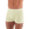 Boxerky, trenky, slipy, tanga Brubeck bezešvé merino boxerky delší nohavička BX10430 šampaň ecru