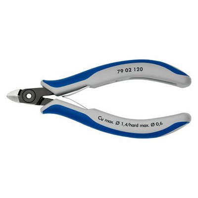 Knipex 79 02 120 Přesné boční štípací kleště na elektroniku 120mm / měkký: 0.2 - 1.4mm / polotvrdý:1mm / tvrdý:0.6mm (79 02 120) – Zbozi.Blesk.cz