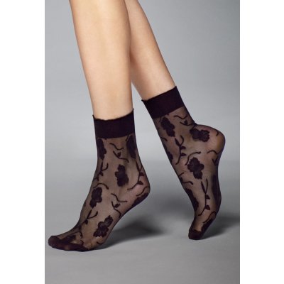 Veneziana Fiore dámské ponožky nero/černá – Zboží Mobilmania