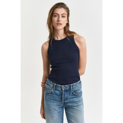 Gant HIGH NECK RIB TANK EVENING BLUE – Zboží Dáma