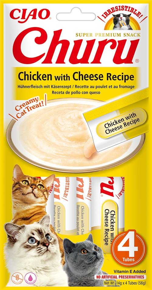 Inaba Churu cat snack Kuře se sýrovou příchutí 4 x 14 g