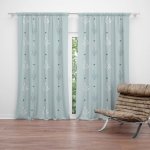 Sablio Závěs Modré a bílé lístky: 2ks 140x250cm – Hledejceny.cz