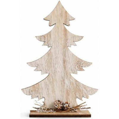 DECOLED Dřevěná dekorace na stůl stromeček 13,5 × 4 × 30 cm, stojící – Sleviste.cz