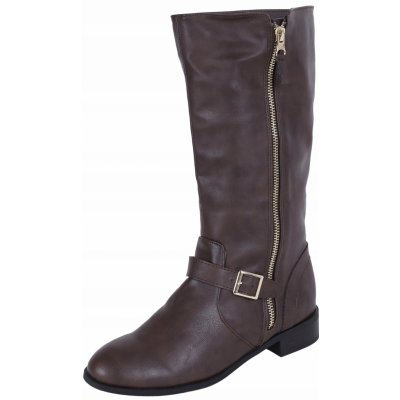 Kozačky s přezkou hnědé – Sleviste.cz