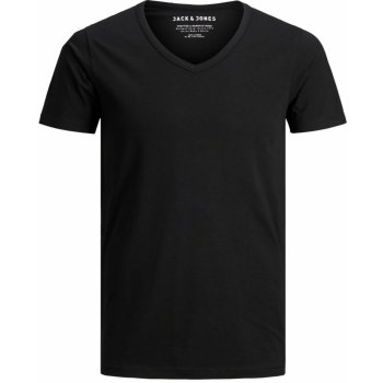 Jack & Jones pánské triko JJEBASIC V-NECK TEE 12059219 black