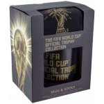 CurePink Dárkový set FIFA Gold Logo hrnek ponožky EU 41 46 300 ml – Zboží Dáma