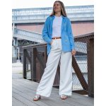 Konstandina Elegantní široké kalhoty se sklady bílé – Zboží Mobilmania