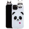 Pouzdro a kryt na mobilní telefon Apple AppleMix Apple iPhone 15 - 3D panda - gumový - bílé