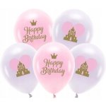 PartyDeco Balónky latexové ECO Happy Birthday Princess mix 33 cm – Hledejceny.cz