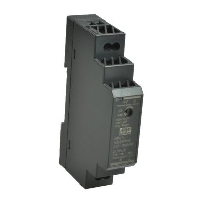 MEAN WELL, 15W Napájecí zdroj na DIN lištu, HDR-15-24, 24V, 0,63A, IP20 – Sleviste.cz