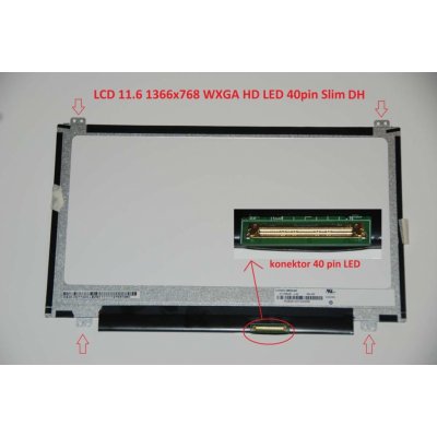 B116XTN04.0 LCD 11.6" 1366x768 WXGA HD LED 40pin Slim DH display displej matný povrch – Zboží Živě