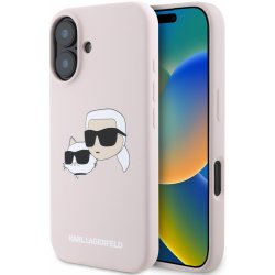 Karl Lagerfeld Ochranný kryt na iPhone 16 - Karl Lagerfeld, Silicone Double Heads MagSafe Pink KLHMP16SSKCHPPLP