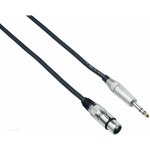 Bespeco XCMC300 (Mikrofonní kabel, délka kabelu: 3 m, konektor 1: XLR (F), konektor 2: Jack TRS 6.3 mm, barva: černá)