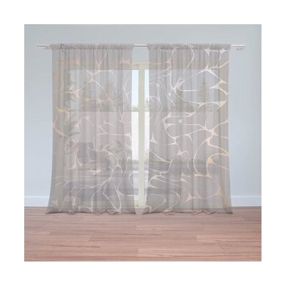 Sablio Záclony Béžové vzorce : 2ks 150x250cm – Hledejceny.cz