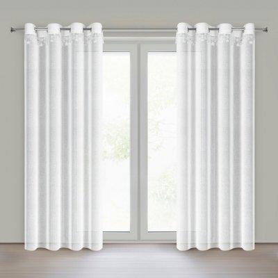 EUROFIRANY VÁNOČNÍ ZÁCLONA NA KROUŽCÍCH XMAS 140X250 CM HVĚZDY – Hledejceny.cz