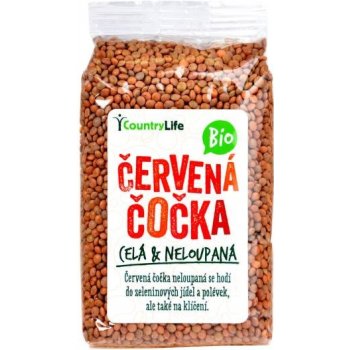 Country Life Čočka červená celá neloupaná 0,5 kg