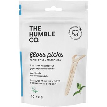 Humble Floss picks 2v1 ergo dentální mečíky mint 50 ks